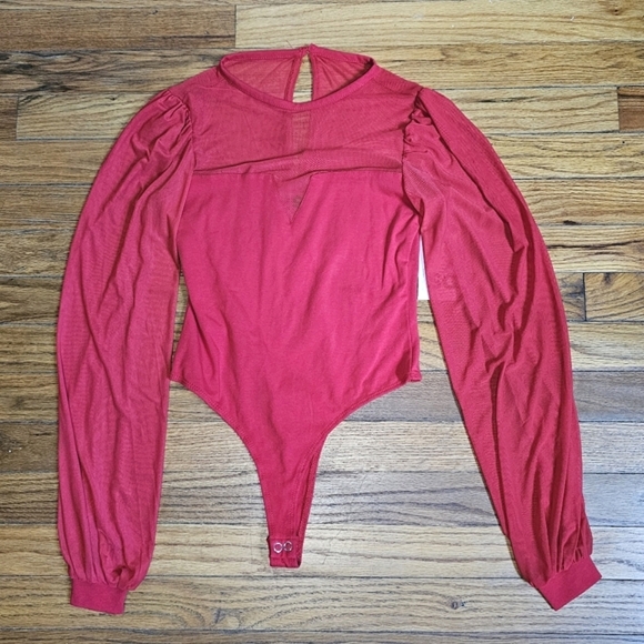 Red Mesh Bodysuit - Picture 1 of 8